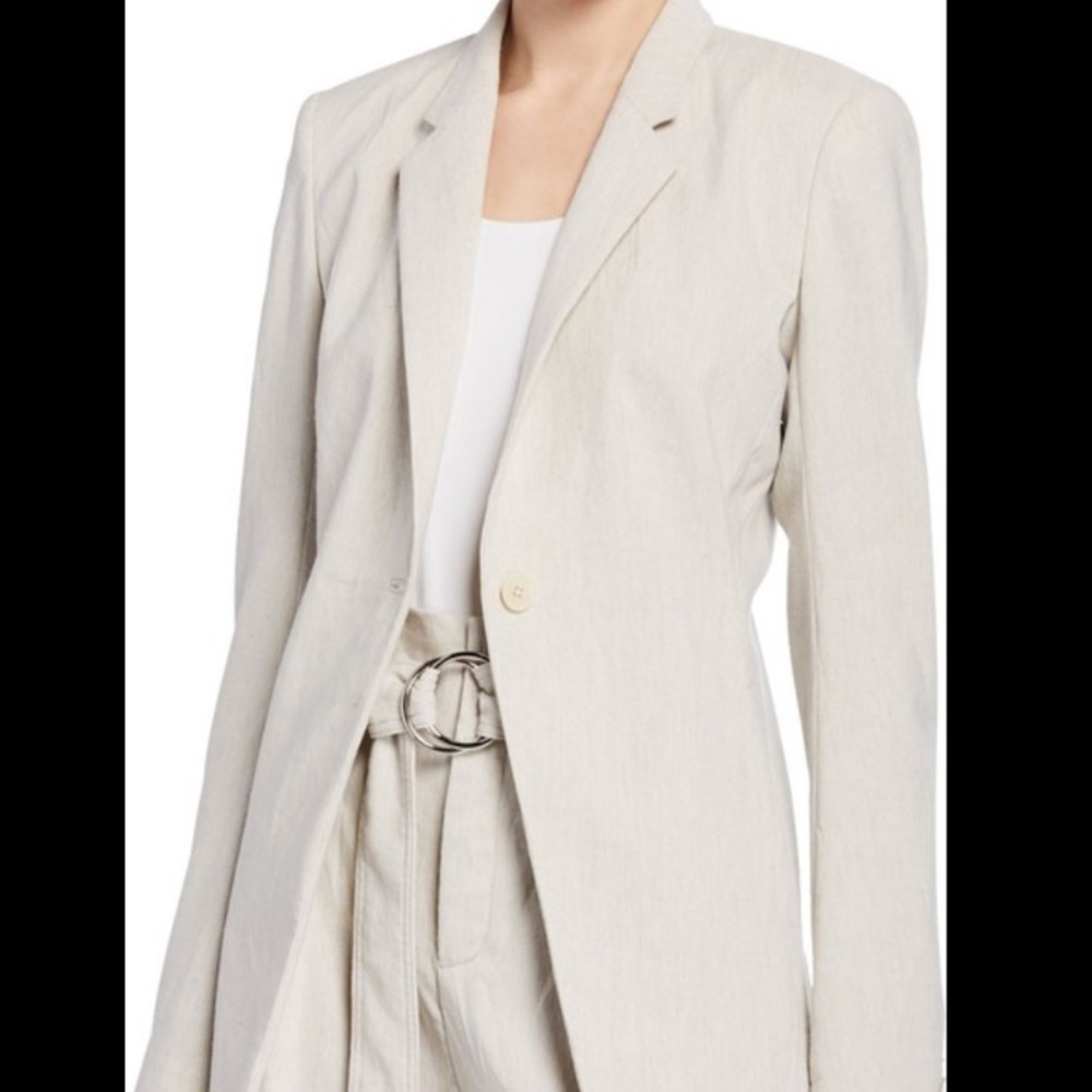Women's Cream Single-Button Blazer